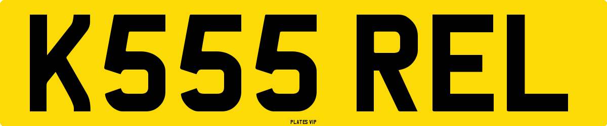 K555 REL Number Plate