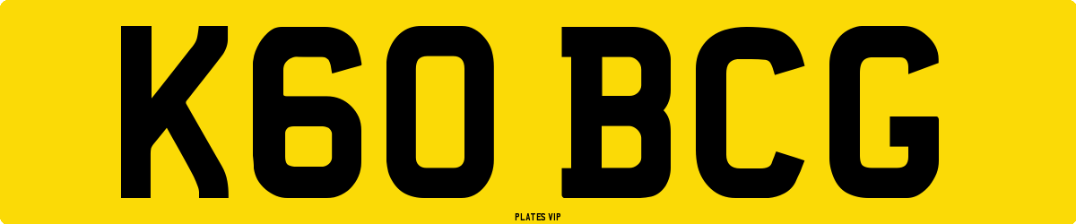 K60 BCG Number Plate
