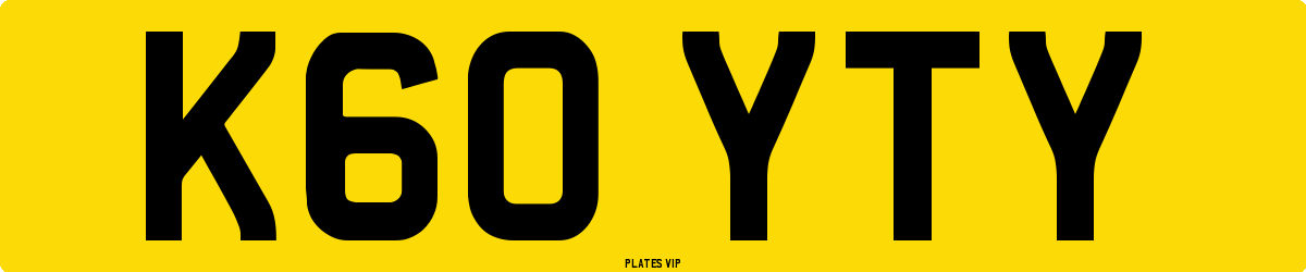 K60 YTY Number Plate