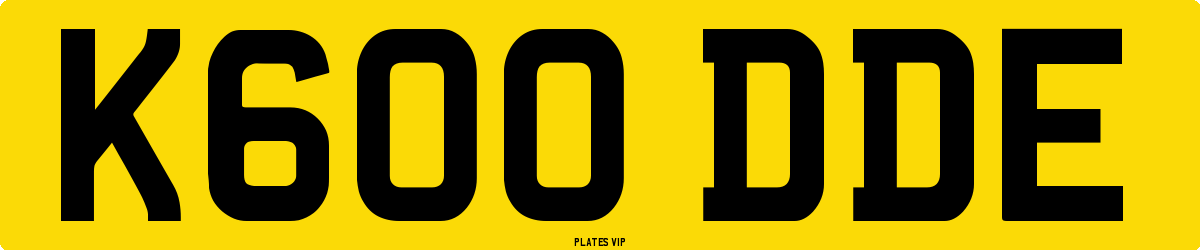 K600 DDE Number Plate