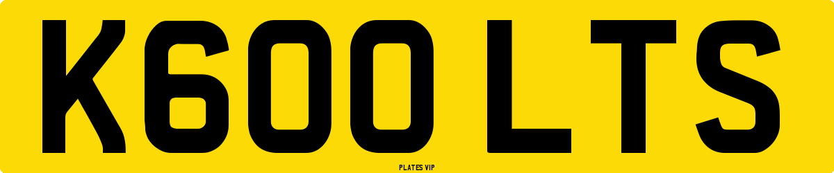K600 LTS Number Plate