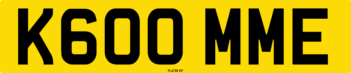 K600 MME Number Plate