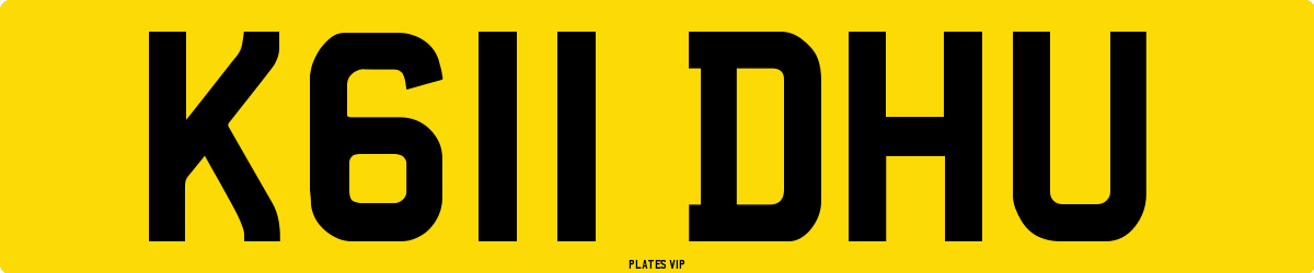 K611 DHU Number Plate