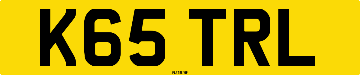 K65 TRL Number Plate