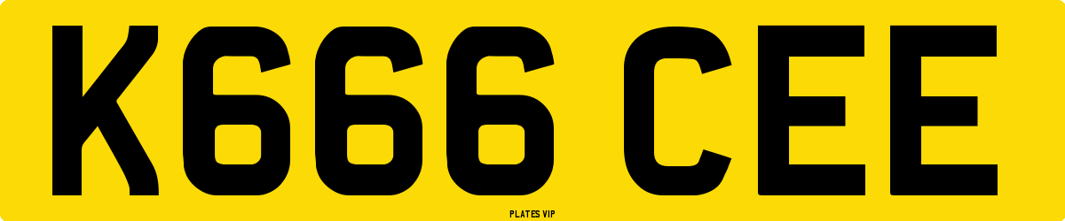 K666 CEE Number Plate