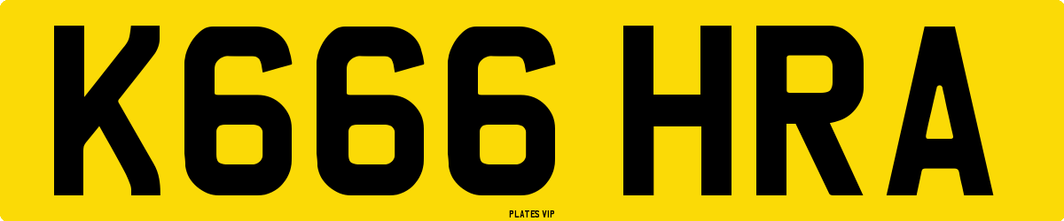 K666 HRA Number Plate