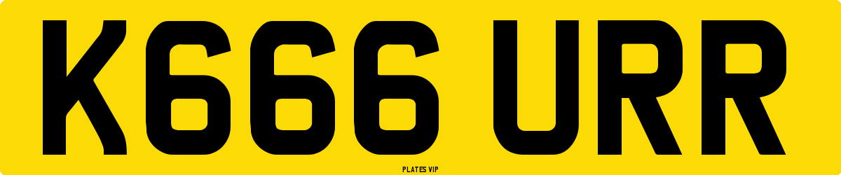 K666 URR Number Plate