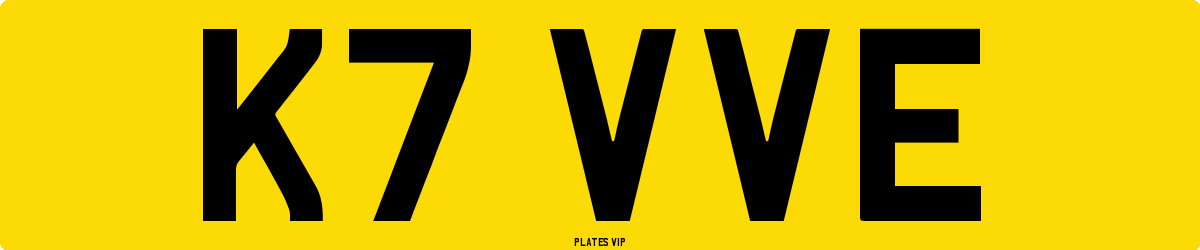 K7 VVE Number Plate