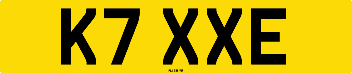 K7 XXE Number Plate
