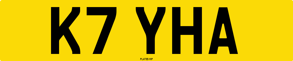 K7 YHA Number Plate