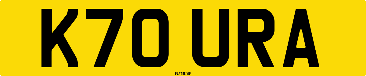 K70 URA Number Plate