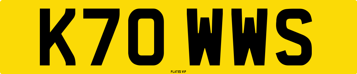 K70 WWS Number Plate