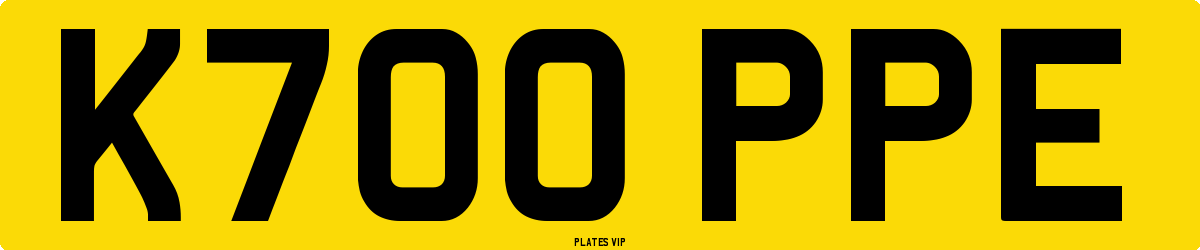 K700 PPE Number Plate