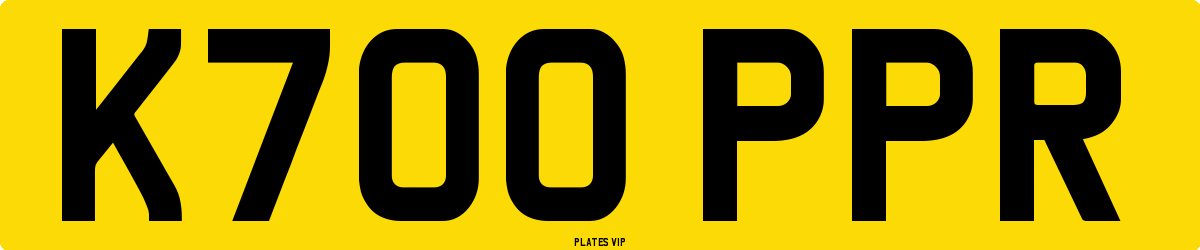 K700 PPR Number Plate