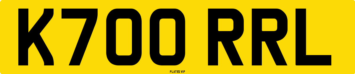 K700 RRL Number Plate