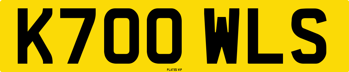 K700 WLS Number Plate