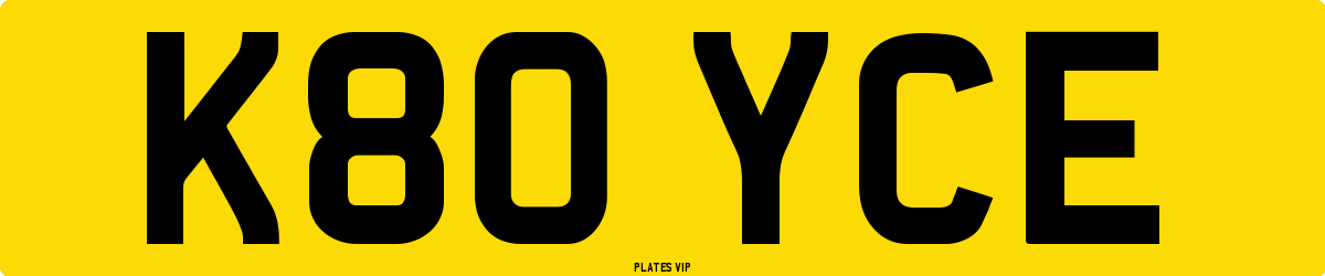 K80 YCE Number Plate