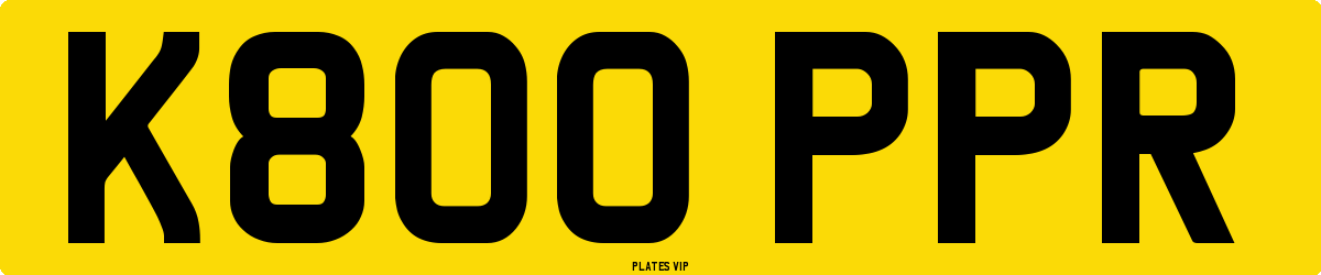 K800 PPR Number Plate