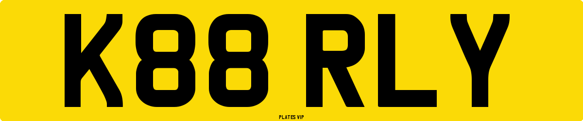 K88 RLY Number Plate