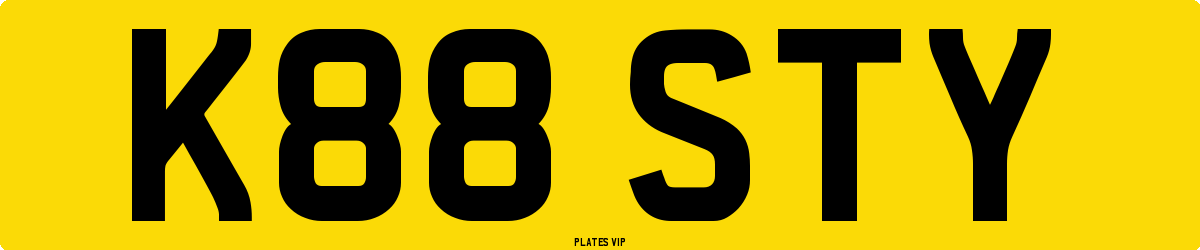 K88 STY Number Plate
