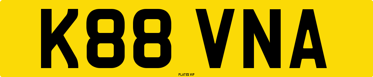 K88 VNA Number Plate