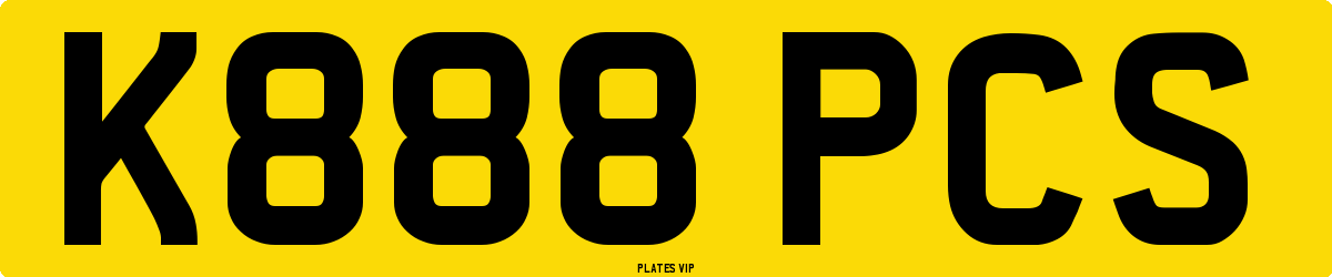 K888 PCS Number Plate
