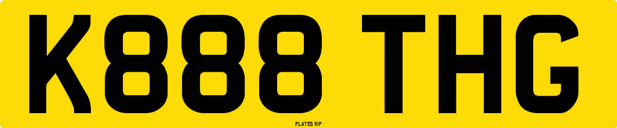 K888 THG Number Plate