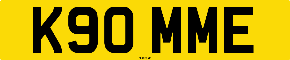 K90 MME Number Plate
