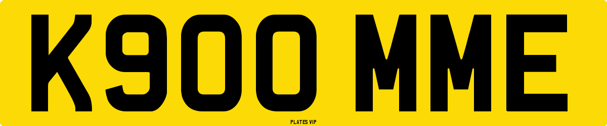 K900 MME Number Plate