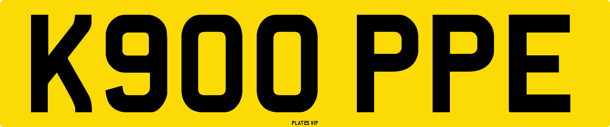 K900 PPE Number Plate