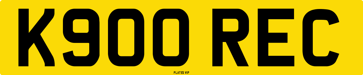 K900 REC Number Plate