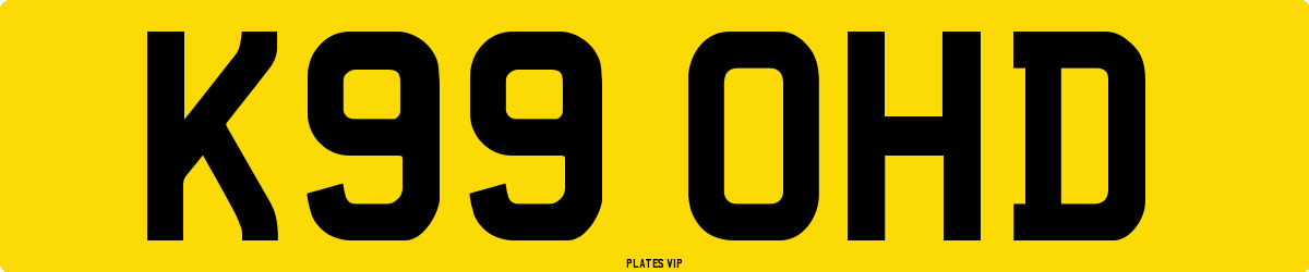 K99 OHD Number Plate