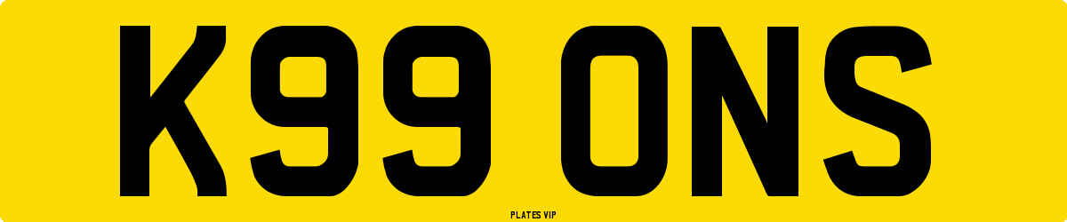 K99 ONS Number Plate