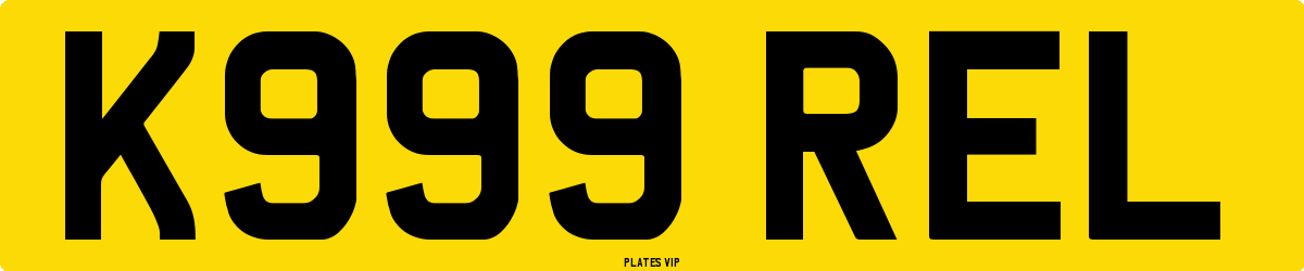 K999 REL Number Plate