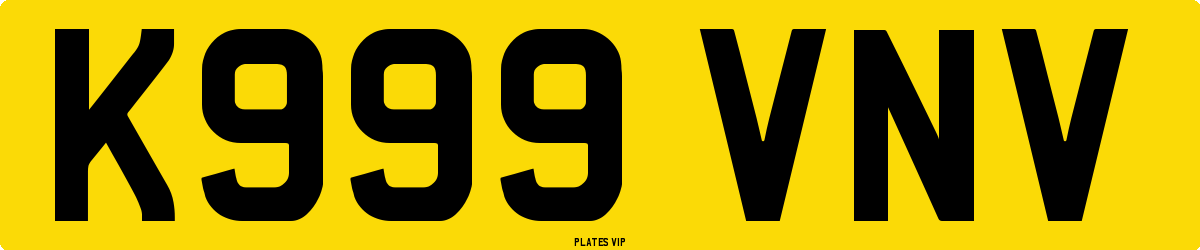 K999 VNV Number Plate
