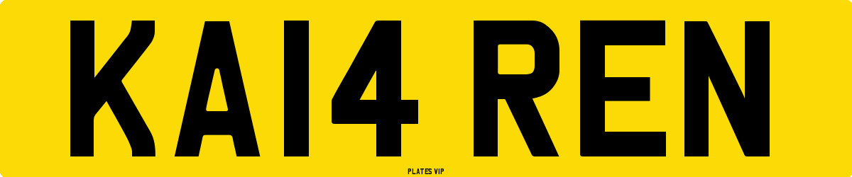 KA14 REN Number Plate