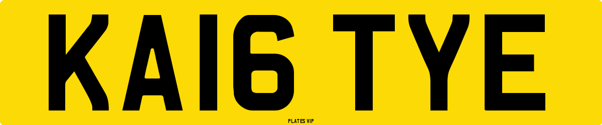 KA16 TYE Number Plate