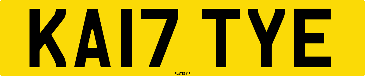 KA17 TYE Number Plate