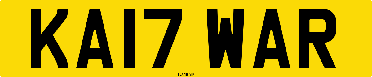KA17 WAR Number Plate