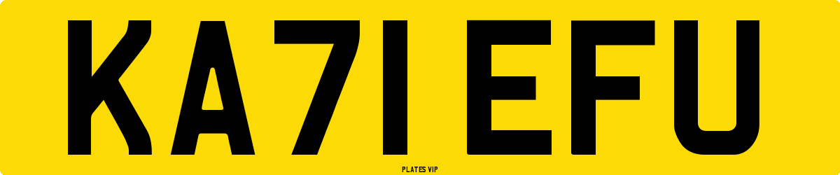KA71 EFU Number Plate