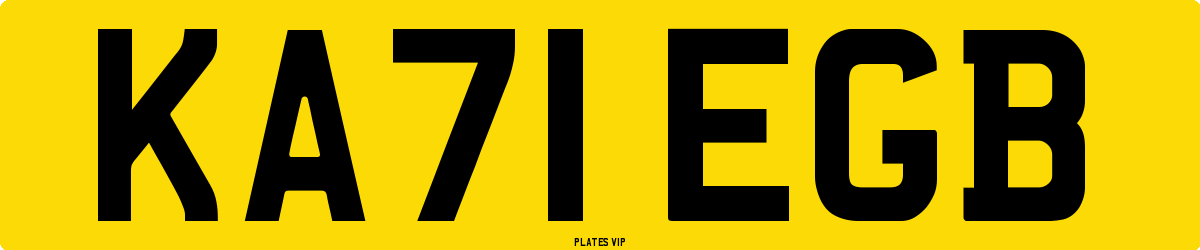 KA71 EGB Number Plate