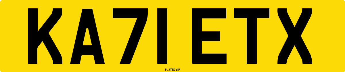 KA71 ETX Number Plate