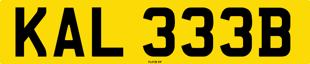 KAL 333B Number Plate