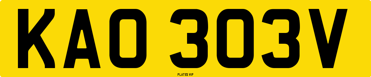 KAO 303V Number Plate