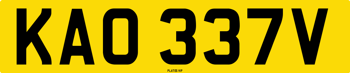 KAO 337V Number Plate