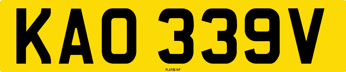 KAO 339V Number Plate