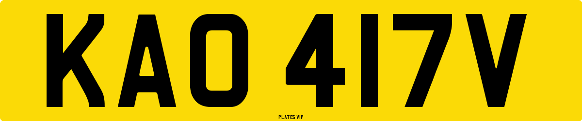 KAO 417V Number Plate