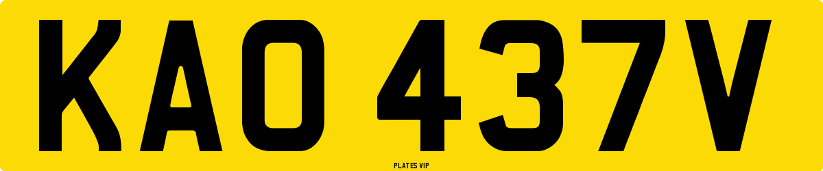 KAO 437V Number Plate