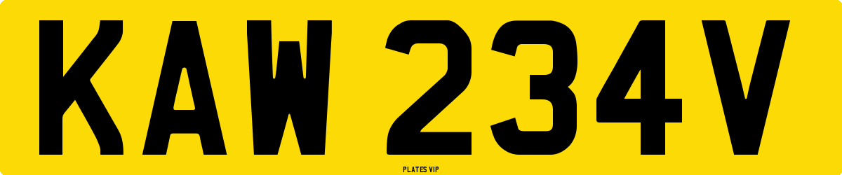 KAW 234V Number Plate