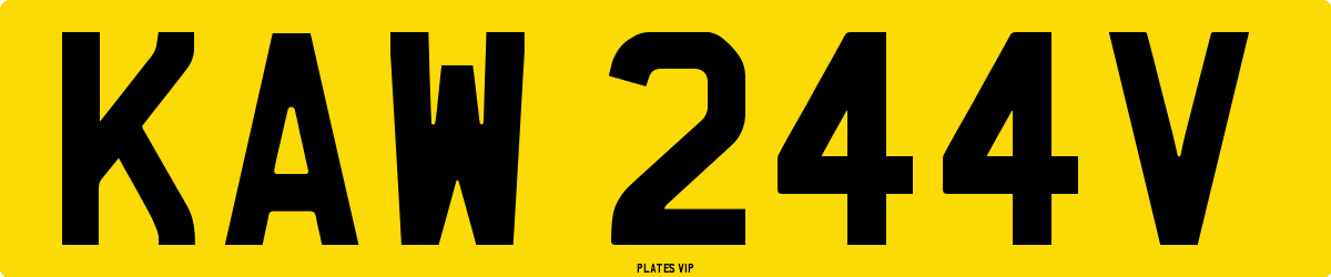 KAW 244V Number Plate